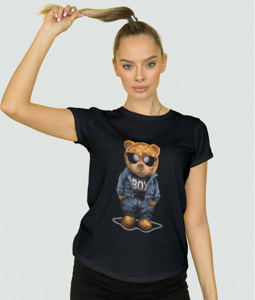 Дамска тениска с щампа Мечета Fashion icon bear